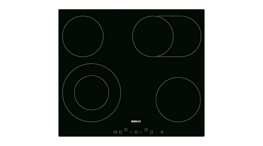 Image of Beko HIC-64403 T Fekete beépíthető érintőkijelzős üvegkerámia főzőlap SAJÁT KÉSZLET
