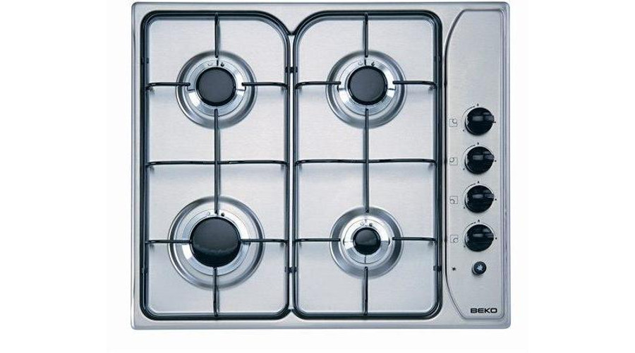 Image of Beko HIGG-64120SX Inox beépíthető gázfőzőlap jobb oldali vezérlőgombokkal - SAJÁT KÉSZLET - UTOLSÓ DARAB!