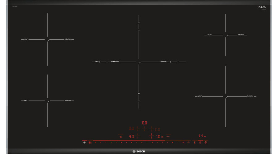Image of Bosch PIV975DC1E Fekete Indukciós üvegkerámia főzőlap PerfectFry szenzorral 90cm - SAJÁT KÉSZLET - UTOLSÓ BEMUTATÓTERMI DARAB!