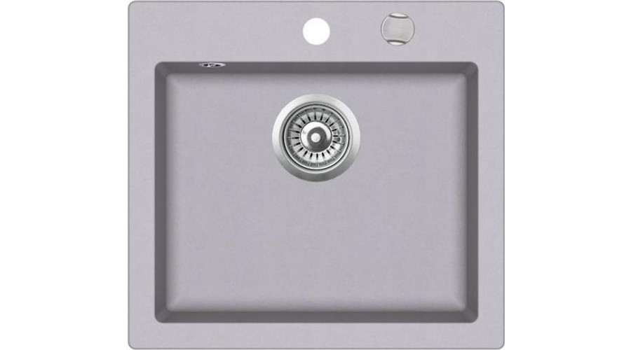 Image of TEKA CLIVO 50 S-TQ metál szürke gránit egymedencés mosogatótálca szűrőkosárral - SAJÁT KÉSZLET - UTOLSÓ BEMUTATÓTERMI DARAB!