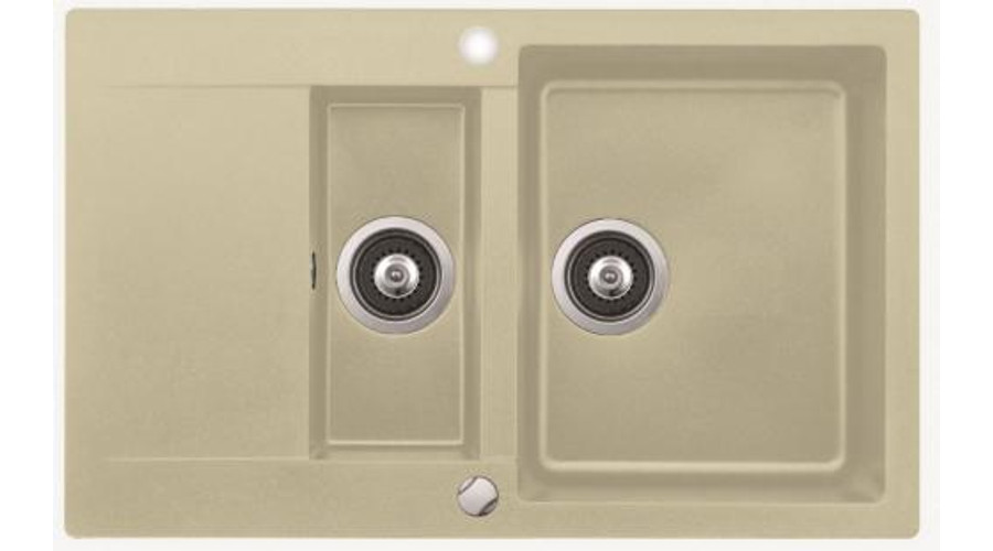 Image of TEKA CLIVO 60 BT-Q topázbézs gránit kétmedencés mosogatótálca csepegtetővel SAJÁT KÉSZLET!