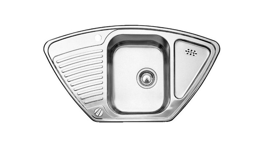 Image of BLANCO TIPO 9E 18/10 Sarok rozsdamentes egymedencés mosogatótálca csepegtetővel
