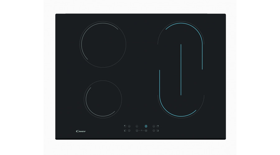 Image of Candy CH 74 BVT Beépíthető fekete 70 cm üvegkerámia főzőlap dupla ovál főzőzónával - SAJÁT KÉSZLET - UTOLSÓ BEMUTATÓTERMI DARAB!