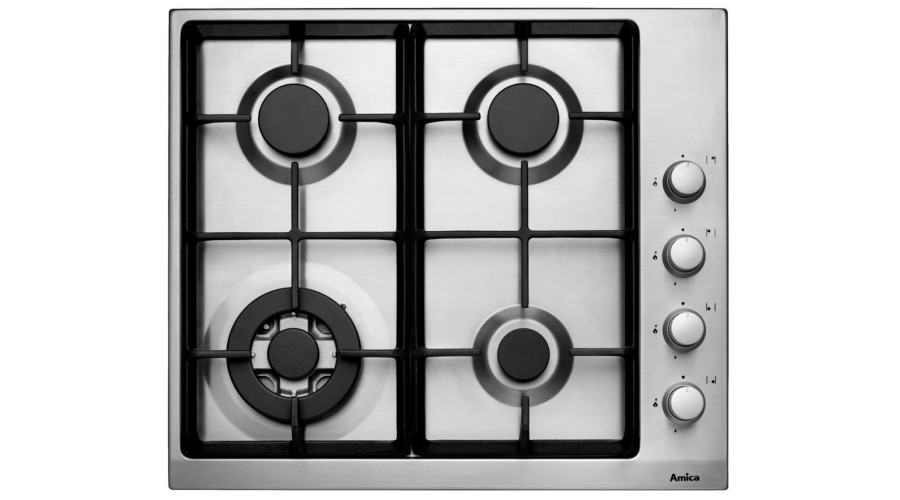 Image of Amica 1106020 (PGXZ6611) Beépíthető inox gázfőzőlap WOK égővel szikragyújtással - SAJÁT KÉSZLET - UTOLSÓ DARAB!