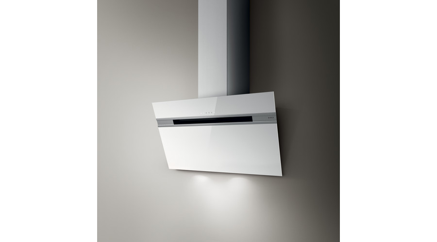 Image of Elica Stripe LUX WH/A/90/LX fehér döntött üvegernyős fali design páraelszívó 90cm B - SAJÁT KÉSZLET - UTOLSÓ BEMUTATÓTERMI DARAB!