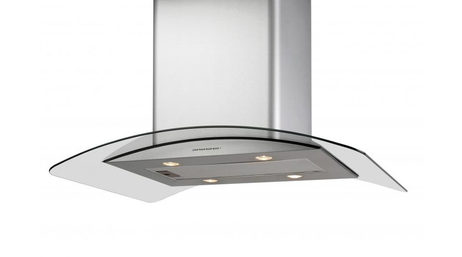 Image of CATA ISLA GAMMA GLASS/X LED LED Inox sziget páraelszívó üveg ernyővel 90cm A - SAJÁT KÉSZLET - UTOLSÓ DARAB!