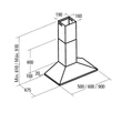 Cata V-600 X/L inox fali kürtős páraelszívó nyomógombos vezérléssel 60cm C