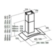 Cata C GLASS 600 halogén inox/hajlított üveg kürtős fali páraelszívó 60cm D