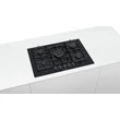 Bosch PPQ7A6B90 Fekete edzett üveg felületű 5 égős  gázfőzőlap WOK égővel 75cm széles