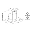 NODOR ISLA MIRAGE PREMIUM 1200 Inox sziget páraelszívó érintővezérléssel 120cm A+