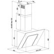 Silverline U-LINED 3423 Design fali döntött fehér üvegernyős páraelszívó 60cm C