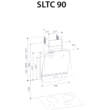 SIRIUS SLTC 90 Döntött lekerített fehér üveg érintőgombos páraelszívó 55cm LED fénnyel A
