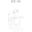 SIRIUS SLTC 103 Fekete üveg arany kerámia betétes döntött modern páraelszívó 70cm A