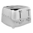 SMEG TSF03SSEU Retro széles 4 különálló szeletes kenyérpirító - Fényes króm