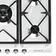 SMEG SR975BGH Victoria rusztikus fehér 5 égős gáz főzőlap automata szikragyújtás 70cm