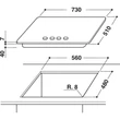 Whirlpool GOW 7523/NB Beépíthető fekete-üveg felületű gázfőzőlap wok égővel 73cm