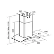 Cata Isla C Inox sziget páraelszívó hajlított üveg ernyővel 90cm E