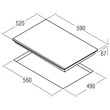 CATA T 604/A Beépíthető fekete üvegkerámia főzőlap nagyméretű főzőzónával 60cm