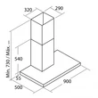 CATA SYGMA 900 BK Fekete fali sík páraelszívó nyomógombos vezérléssel 90cm C