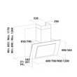 CATA THALASSA 900 XGWH/D Döntött fehér üveg fali páraelszívó TouchControl 120cm A+