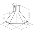 CATA ANGOLO X/D inox sarok fektetett kürtős páraelszívó nyomógombokkal 100cm A