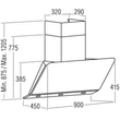 CATA DALIA BK Döntött fekete üveg fali páraelszívó érintővezérléssel 90cm A+