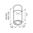 Elica Tube Pro Island IX/A/43 Henger alakú inox sziget páraelszívó nyomógombokkal 45cm C Elica Tube Pro Island IX/A/43 Henger alakú inox sziget páraelszívó nyomógombokkal 45cm C