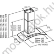 Cata C GLASS 900 halogén inox/hajlított üveg ernyős kürtős fali páraelszívó 90cm D