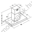 Cata ISLA SELENE 900 SZETT Inox sziget páraelszívó mikrohullámú sütővel 90cm D