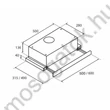 Davoline Slider 50 teleszkópos inox beépíthető kihúzható elektronikus páraelszívó 50cm D
