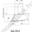 Nodor DALI 90 WH Döntött fehér üveg fali páraelszívó érintővezérléssel 90cm A+