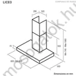 Nodor LICEO NL3 70 Inox fektetett T alakú  fali páraelszívó nyomógombos vezérlés 70cm C