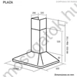 Nodor PLAZA 70 fali inox kürtős fordított T alakú páraelszívó nyomógombokkal 70cm C