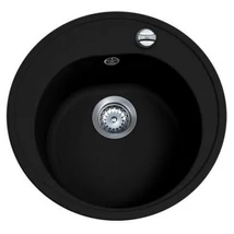 TEKA Centroval 45 TG metál fekete gránit kerek egymedencés mosogatótálca