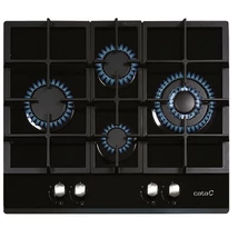 CATA LCI 6031 BK Beépíthető fekete üveg gáz főzőlap Wok égővel öntöttvas ráccsal 64cm