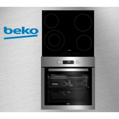 Beko BIE-26300X+HIC-64402 Beépíthető elektromos sütő-üvegkerámia főzőlap szett