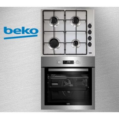 BEKO BIE-26300X+HIGG-64120 SX beépíthető elektromos sütő-gázfőzőlap szett, inox
