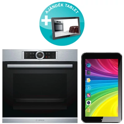 Bosch HBG633NS1 Serie 8 beépíthető elektromos sütő + Ajándék Tablet