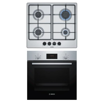 BOSCH HBF133BR0 beépíthető sütő - PGP6B5B60 beépíthető gázfőzőlap szett