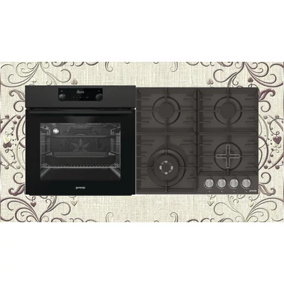 Gorenje BO735E11B+GW641MB Beépíthető sütő-gázfőzőlap szett, fekete