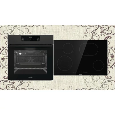 Gorenje BO735E20B+ECS846BCSC beépíthető fekete sütő-főzőlap szett