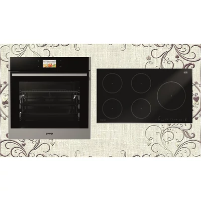 Gorenje BOP799S51X+IT984USC Beépíthető pirolitikus sütő-90 cm-es indukciós főzőlap szett, 71l, TFT kijelző, TouchControl