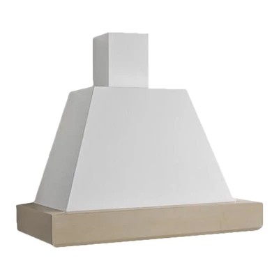 Kdesign PENNY 120 T600 rusztikus fehér kürtős fali páraelszívó pácolható fa szegéllyel 120cm D