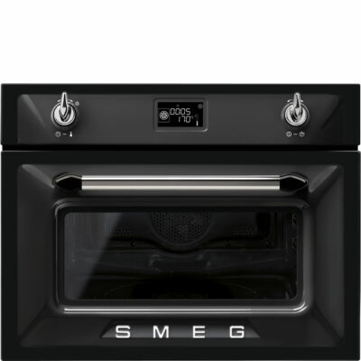 SMEG SF4920MCN1 Victoria beépíthető kombinált fekete mikrohullámú sütő kijelzővel 40L A