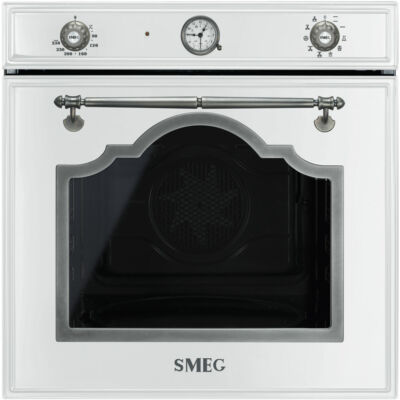 SMEG SF750BS Cortina rusztikus fehér grill funkciós hőlégkeveréses sütő analóg órával 70L A