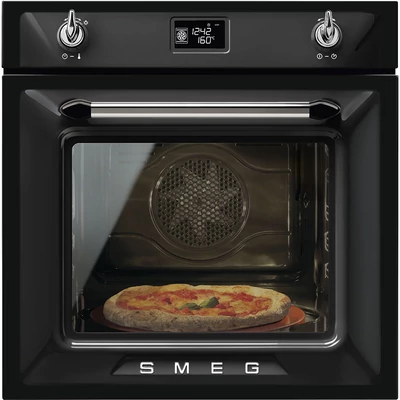 SMEG SF6922NPZE1 Victoria rusztikus fekete hőlégkeveréses sütő nagy LCD kijelzővel 65L A+