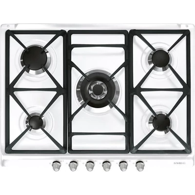SMEG SR775BS Cortina beépíthető rusztikus fehér/ezüst 5 égős  gázfőzőlap wok égővel 70cm