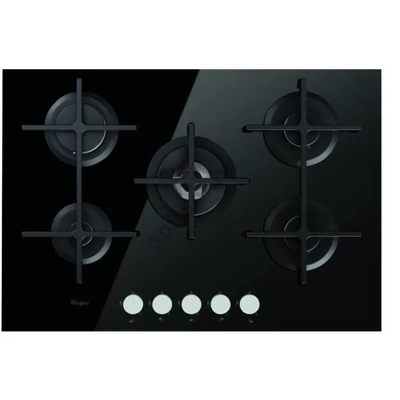 Whirlpool GOW 7523/NB Beépíthető fekete-üveg felületű gázfőzőlap wok égővel 73cm