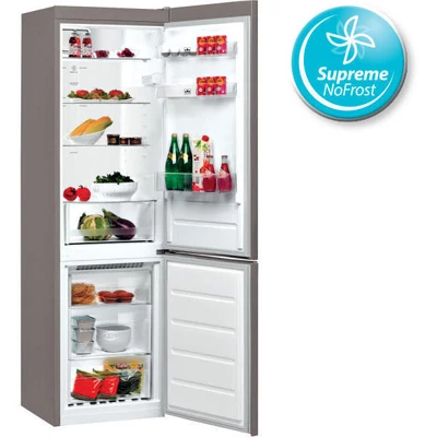 Whirlpool BSNF 8422 OX Ezüst alulfagyasztós kombinált hűtőszekrény No Frost 222/97L A++