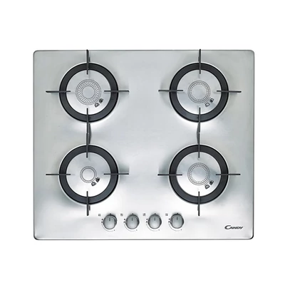Candy CFX 64 Inox beépíthető gázfőzőlap ELIT design inox vezérlőgombokkal